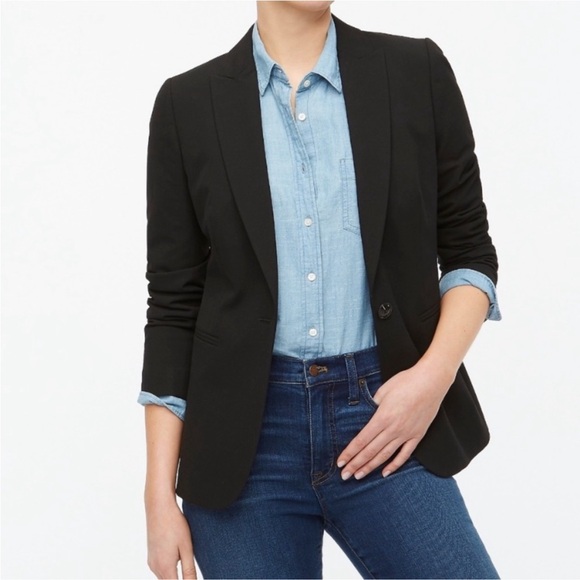 J. Crew Jackets & Blazers - J. Crew Factory Ruby Blazer Jacket Single Button Lined Classic In Black Size 16